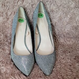 Nine West Glittering Silver Heels